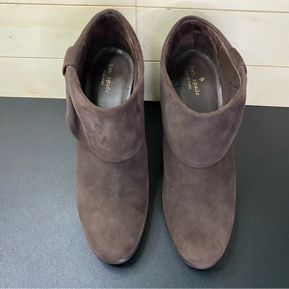 Kate Spade Bison Booties Women's Size 8 Shoes M Suede Leather Cuffed Boot - Picture 7 of 11